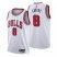 Nike Chicago Bulls #8 Zach Lavine White Mens 2021-22 NBA 75th Anniversary Diamond Swingman Jersey – Association Edition Mens