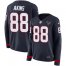 Nike Houston Texans #88 Jordan Akins Navy Blue Team Color Womens Stitched NFL Limited Therma Long Sleeve Jersey