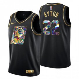 Phoenix Phoenix Suns #22 Deandre Ayton Mens Golden Edition Diamond Logo 2021/22 Swingman Jersey – Black Mens