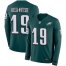 Nike Philadelphia Eagles #19 JJ Arcega-Whiteside Midnight Green Team Color Mens Stitched NFL Limited Therma Long Sleeve Jersey