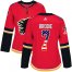 Adidas Calgary Flames #7 TJ Brodie Red Home Authentic USA Flag Womens Stitched NHL Jersey