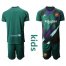 Barcelona Blank Green Goalkeeper Kid Soccer Club Jersey