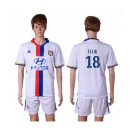 Lyon #18 Fekir Home Soccer Club Jersey