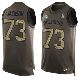Nike Miami Dolphins #73 Austin Jackson Green Mens Stitched NFL Limited Salute To Service Tank Top Jersey