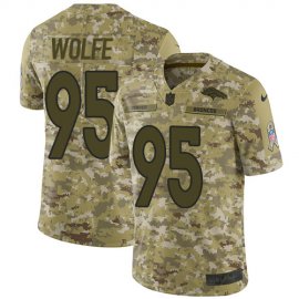 Nike Denver Broncos #95 Derek Wolfe Camo Mens Stitched NFL Limited 2018 Salute To Service Jersey