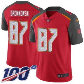 Nike Tampa Bay Buccaneers #87 Rob Gronkowski Red Team Color Mens Stitched NFL 100th Season Vapor Untouchable Limited Jersey