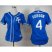 Kansas City Royals #4 Alex Gordon Blue Alternate 2 Womens Stitched MLB Jersey