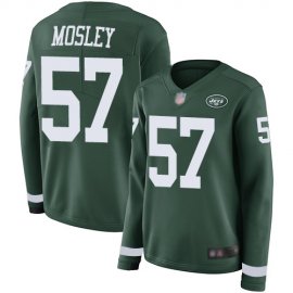 Nike New York Jets #57 C.J. Mosley Green Team Color Womens Stitched NFL Limited Therma Long Sleeve Jersey