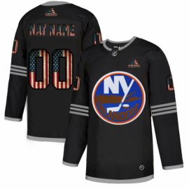 New York Islanders Custom Adidas Mens Black USA Flag Limited NHL Jersey