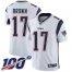 Nike New England Patriots #17 Antonio Brown White Youth Stitched NFL 100th Season Vapor Limited Jersey