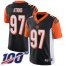 Nike Cincinnati Bengals #97 Geno Atkins Black Team Color Mens Stitched NFL 100th Season Vapor Limited Jersey