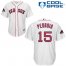 Boston Red Sox #15 Dustin Pedroia White Cool Base 2018 World Series Champions Stitched Youth MLB Jersey
