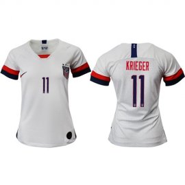Womens USA #11 Krieger Home Soccer Country Jersey