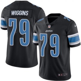 Nike Detroit Lions #79 Kenny Wiggins Black Mens Stitched NFL Limited Rush Jersey