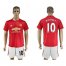 Manchester United #10 Rooney Red Home Soccer Club Jersey