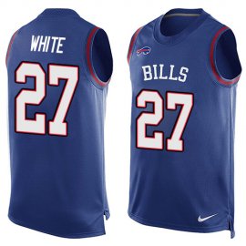 Nike Buffalo Bills #27 TreDavious White Royal Blue Team Color Mens Stitched NFL Limited Tank Top Jersey