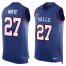 Nike Buffalo Bills #27 TreDavious White Royal Blue Team Color Mens Stitched NFL Limited Tank Top Jersey