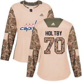 Adidas Washington Capitals #70 Braden Holtby Camo Authentic 2017 Veterans Day Womens Stitched NHL Jersey
