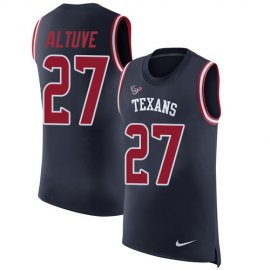 Nike Houston Texans #27 Jose Altuve Navy Blue Team Color Mens Stitched NFL Limited Rush Tank Top Jersey