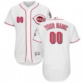 Cincinnati Reds Majestic Home Flex Base Authentic Collection Custom Jersey White