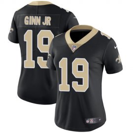 Nike New Orleans Saints #19 Ted Ginn Jr Black Team Color Womens Stitched NFL Vapor Untouchable Limited Jersey
