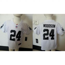 Toddler Nike Las Vegas Raiders #24 Charles Woodson White Stitched NFL Elite Jersey