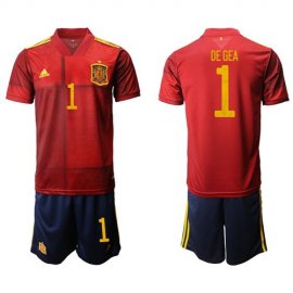 Spain #1 De Gea Home Soccer Country Jersey