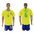 Brazil #6 Marcelo Home Soccer Country Jersey