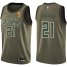 Nike Milwaukee Bucks #21 Jrue Holiday 2021 NBA Finals Champions Swingman Salute to Service Jersey Green Mens