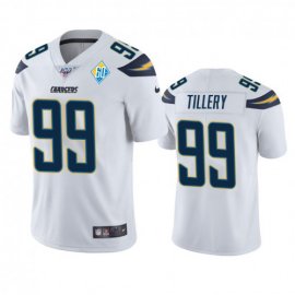Los Angeles Chargers #99 Jerry Tillery White 60th Anniversary Vapor Limited NFL Jersey