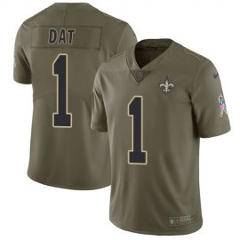 Nike New Orleans Saints #1 Who Dat Olive Mens Stitched NFL Limited 2017 Salute To Service Jersey