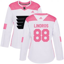 Adidas Philadelphia Flyers #88 Eric Lindros White/Pink Authentic Fashion Womens Stitched NHL Jersey