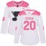 Adidas St. Louis Blues #20 Alexander Steen White/Pink Authentic Fashion Womens Stitched NHL Jersey