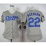 Los Angeles Dodgers #22 Clayton Kershaw Grey Alternate Road 2018 World Series Womens Stitched MLB Jersey