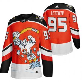 Anaheim Ducks #95 Vinni Lettieri Red Mens Adidas 2020-21 Reverse Retro Alternate NHL Jersey