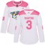 Adidas Nashville Predators #3 Steven Santini White/Pink Authentic Fashion Womens Stitched NHL Jersey