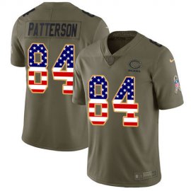Nike Chicago Bears #84 Cordarrelle Patterson Olive/USA Flag Mens Stitched NFL Limited 2017 Salute To Service Jersey