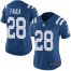 Nike Indianapolis Colts #28 Marshall Faulk Royal Blue Team Color Womens Stitched NFL Vapor Untouchable Limited Jersey