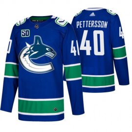 Mens Vancouver Canucks #40 Elias Pettersson Adidas Blue 2019-20 Home Authentic NHL Jersey