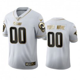 Los Angeles Rams Custom Mens Nike White Golden Edition Vapor Limited NFL 100 Jersey
