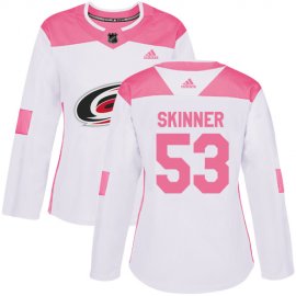 Adidas Carolina Hurricanes #53 Jeff Skinner White/Pink Authentic Fashion Womens Stitched NHL Jersey
