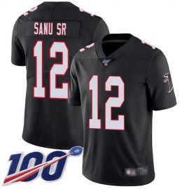 Nike Atlanta Falcons #12 Mohamed Sanu Sr Black Alternate Mens Stitched NFL 100th Season Vapor Limited Jersey