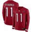Nike Arizona Cardinals #11 Larry Fitzgerald Red Team Color Mens Stitched NFL Limited Therma Long Sleeve Jersey
