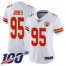 Nike Kansas City Chiefs #95 Chris Jones White Womens Stitched NFL 100th Season Vapor Limited Jersey