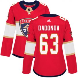 Adidas Florida Panthers #63 Evgenii Dadonov Red Home Authentic Womens Stitched NHL Jersey