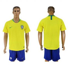 Brazil Blank Home Soccer Country Jersey