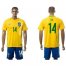 Brazil #14 Gil Home Soccer Country Jersey