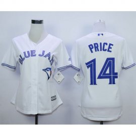 Toronto Blue Jays #14 David Price White Home Womens Stitched MLB Jersey