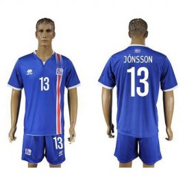 Iceland #13 Jonsson Home Soccer Country Jersey