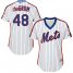 New York Mets #48 Jacob deGrom White(Blue Strip) Alternate Womens Stitched MLB Jersey